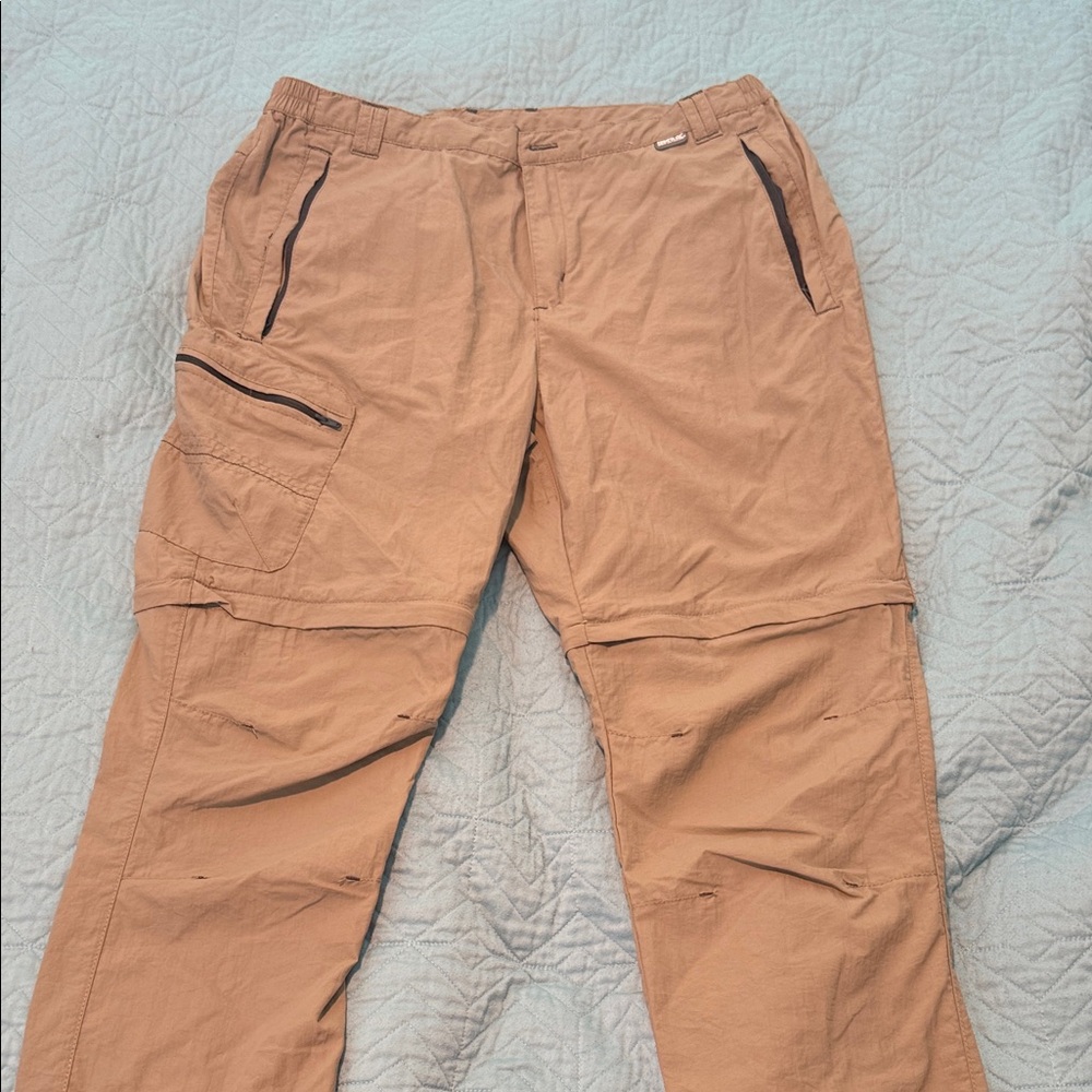 Regatta Men's Tan Cargo convertible Pants-shorts super-light fast dry sz 34x32